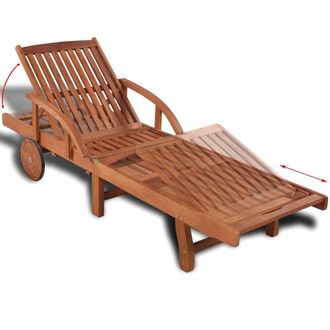 Berkfield Home Sun Lounger Solid Acacia Wood in Brown
