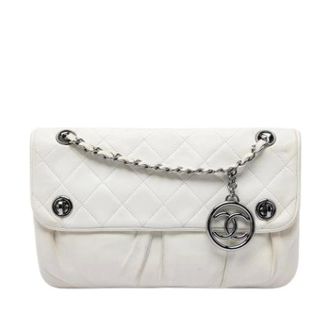 Chanel Pre-owned Leather chanel-bags - Dames - Pre-owned - Wit - Maat: ONE Size Leer