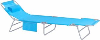 SoBuy Sobuy - Sdraio pieghevole,lettino prendisole,schienale reclinabile,1 pezzo, Blu OGS35-B