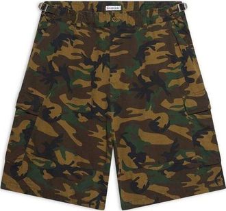 Balenciaga Camouflage Cargo Kick Shorts Green 681257TKL142840