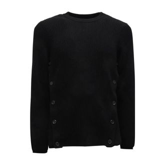 Moschino Round-neck Knitwear, male, Black, Size: S Maglione Couture Wool Sweater