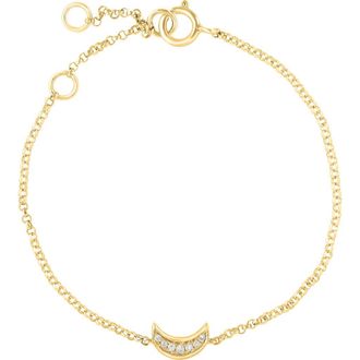Effy Diamond Moon Charm Bracelet in Gold at Nordstrom Rack, Size 7.5