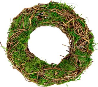 I.GE.A. Kunstkranz »Kranz aus Moos und Rattan Weidenkranz Blumenkranz Dekokranz« Landhaus Kränze Rohling Tischdeko