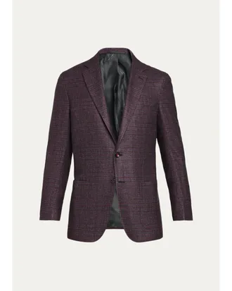 Kiton Mens Plaid Single-Breasted Sport Coat