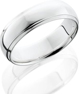 Pompeii3 6mm Half Round Edge Mens Wedding Band 14K White Gold Size Selectable