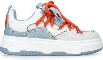 Steve Madden Womens Brouhaha Blue Sneakers - Metallic Fabric - Size UK 4