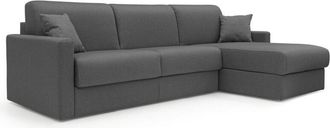 Divani.Store Divani.store - Chris Sof&aacute; Esquinero De 5 Plazas En Tejido Impermeable 268 Cm Derecho (mat 140x197) Antracita