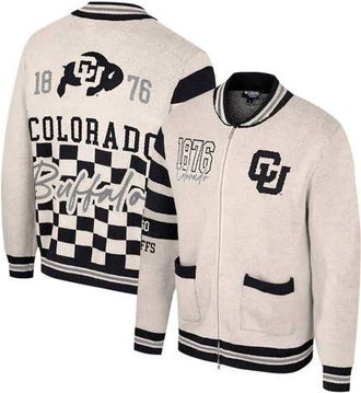 Colosseum Womens Colosseum Cream Colorado Buffaloes Jacquard Full-Zip Sweater at Nordstrom, Size Xx-Large