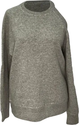 Michael Kors Collection Asymmetric Cutout Sweatshirt in Grey Cotton