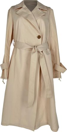 Jil Sander Belted Trench Coat in Beige Cotton