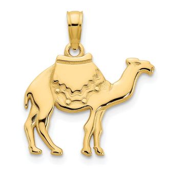 Diamond2Deal 14k Yellow Gold Camel Charm Pendant