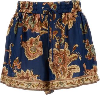 Zimmermann Aster Printed Silk Shorts