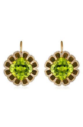 Mindi Mond Floating Peridot & Diamond Drop Earrings in Gold/Peridot/Diamond at Nordstrom
