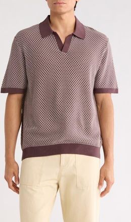 Madewell Johnny Collar Sweater Polo in Rum Raisin at Nordstrom, Size Xx-Large