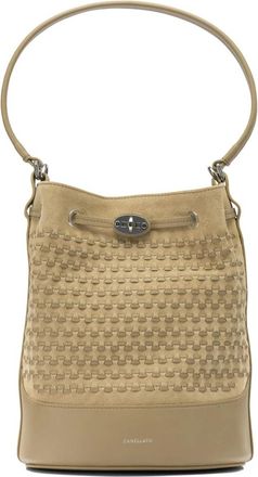 Zanellato Monda Musiva Suede S - Dames - Schoudertassen - Beige - ONE Size - Su&egrave;de - Tassen