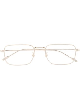 Montblanc MB0212O rectangular-frame glasses - men - Metal (Other) - 54 - Gold
