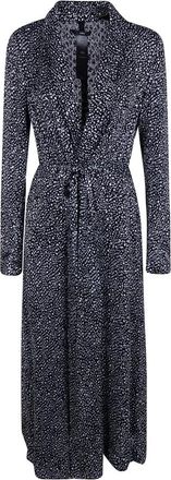 SAPIO Devore Print Lange Mouwen Jas - Dames - Maxi kleedjes - Veelkleurig - M - Polyester - Kleedjes