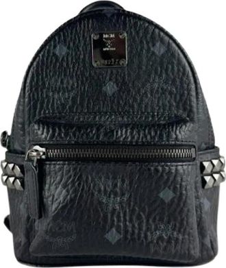 MCM Pre-owned Mini Backpack - Dames - Vintage Rugzakken - Zwart - ONE Size - Leer - Vintage