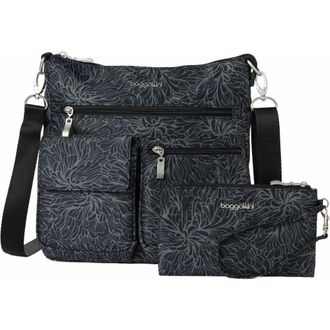 Baggallini Modern Everywhere Slim Crossbody Bag with RFID Wristlet in Midnight Blossom at Nordstrom