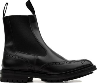 Trickers Henry Commando Sole Enkelboot - Heren - Chelseaboots - Zwart - 43 1/2 EU - Leer - Schoenen