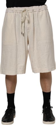 Dolce & Gabbana Ivory Cotton Men Bermuda Sweatshorts Shorts Off White