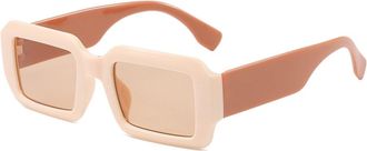 Generic Square Frame Mens Vacation Sunglasses Outdoor Womens Sports Sun Glasses(Beige)