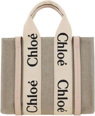 Chlo&eacute; Woody Small Tote - Dames - Shoppers - Grijs - ONE Size - Leer - Tassen