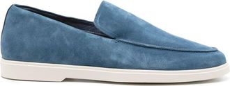 Frescobol Carioca Miguel suede loafers - men - Fabric/Calf Leather/Rubber/Calf Suede/Calf Leather - 44 - Blue
