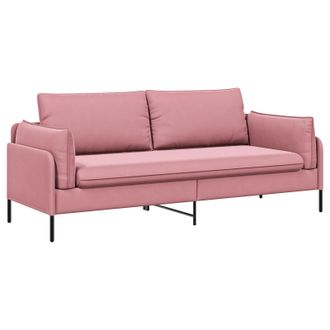 vidaXL Divano 3-persone Rosa 222 X 81 X 89 Cm Velluto Vidaxl