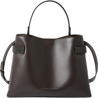Brunello Cucinelli Top-Handle Essence bag in Rust Brown at Nordstrom
