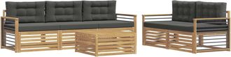 vidaXL Conjunto De Sof&aacute;s De Exterior 6 Uds. Blanco Y Antracita Vidaxl