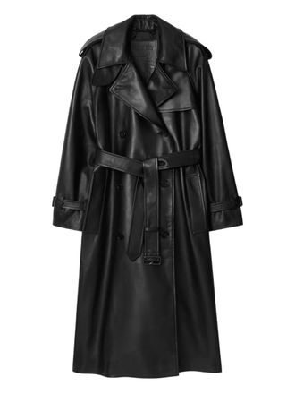 Burberry Castleford leren trenchcoat met riem - Zwart