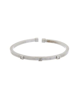Meshmerise 18K Over Silver 0.06 Ct. Tw. Diamond Goose Bangle Bracelet