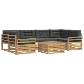 vidaXL Set Di Divani Da Esterno 7 Pz Bianco E Antracite Vidaxl