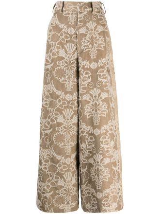 Uma Wang Pantaloni a gamba ampia - Marrone