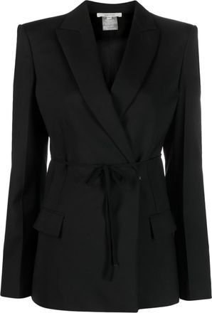 Nensi Dojaka belted wool-blend blazer - women - Virgin Wool/Viscose/Spandex/Elastane - M - Black