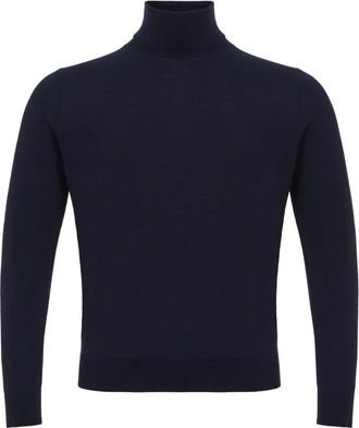 Colombo Navy Cashmere Zijde Trui - Heren - Cashmere truien - Blauw - 5XL - Truien & Vesten