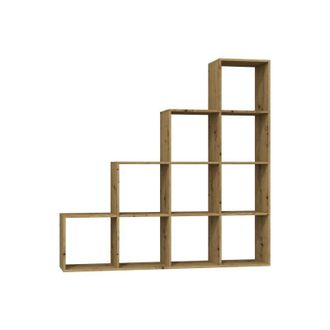 Topeshop Topeshop - salerno - Estantería moderna 153x153x30 - Separador de ambientes - 10 compartimentos - Roble