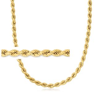 Ross-Simons 6mm 18kt Gold Over Sterling Rope-Chain Necklace
