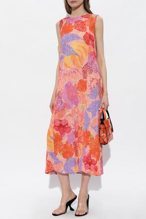 Pleats Please Issey Miyake Sleeveless Pleated Dress, Womens, Multicolour