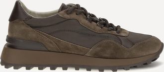 Brunello Cucinelli Suede and techno cotton Sneakers with Shiny Detail Female 39.5