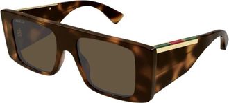 Gucci Vierkante Zonnebril - unisex - Zonnebrillen - Bruin - 50 MM - Nylon - Accessoires