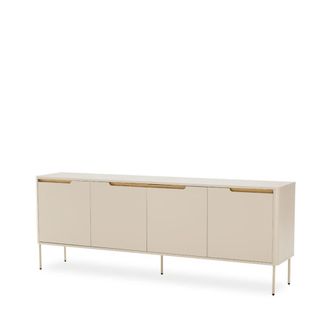 Koketto Home Aparador de 200 cm en color beige con puertas