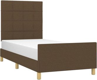 vidaXL Estructura De Cama Sin Colch&oacute;n Tela Marr&oacute;n Oscuro 80x200 Cm Vidaxl