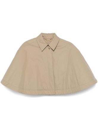 Chlo&eacute; cropped gabardine cape - Neutrals