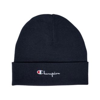 Champion Blauwe Script Logo Beanie - Dames - Hoeden - Blauw - ONE Size - Polyester - Accessoires
