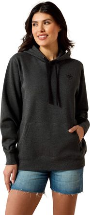Ariat Womens Ariat Logo 2.0 Hoodie Long Sleeve in Charcoal Heather, Size 2X-Large
