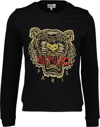 Kenzo Embroidered Varsity Tiger Icon Black Jumper