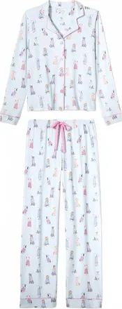 PJ Salvage Womens Dog Gone Cold Brushed Pointelle Set In Blue Haze