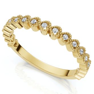 Pompeii3 Stackable Womens Wedding Diamond Anniversary Heart Band 14k Gold Lab Grown